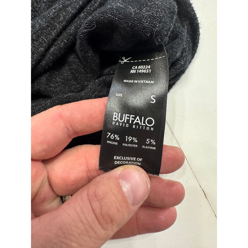 Buffalo by David Bitton Shirt Men Size Small Charcoal Black Long Sleeve Soft - Picture 6 of 6